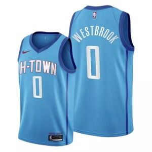 Nike Blue H-Town Basketball Jersey